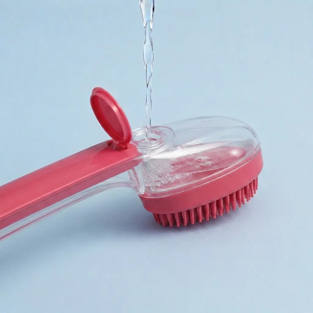 Furavora Bath Shampoo Brush — Bath brush rose red
