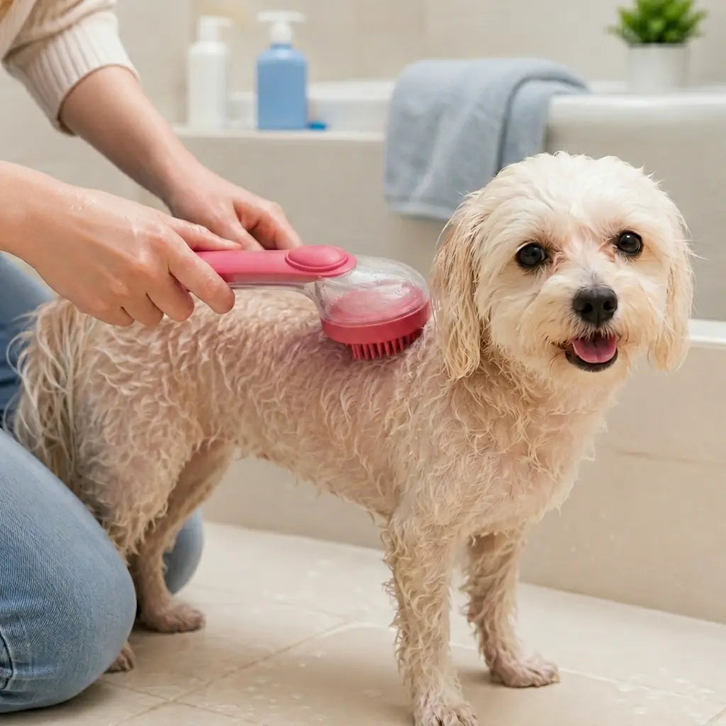 Furavora Bath Shampoo Brush — Bath brush rose red