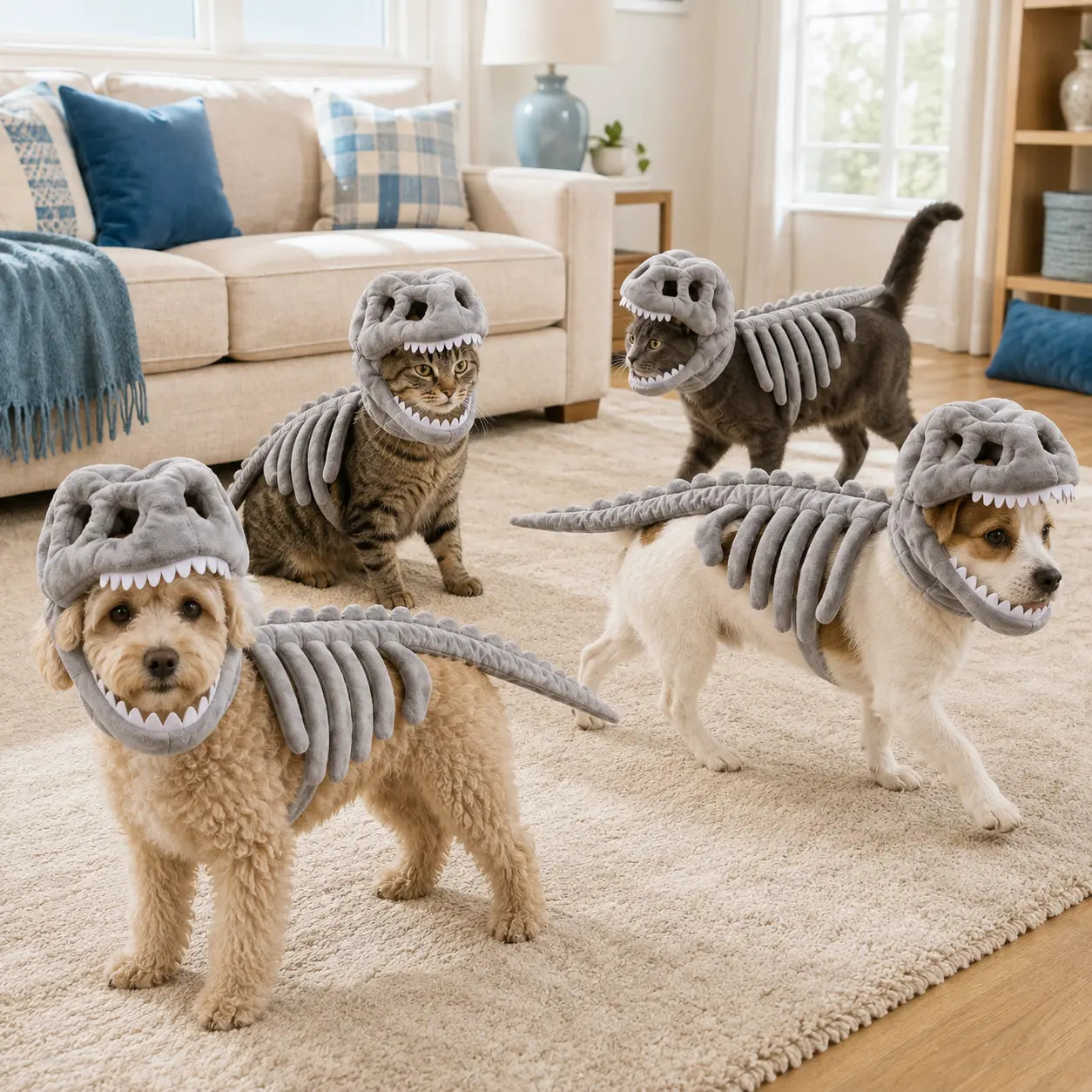 Furavora Dino Skeleton Costume — Grey