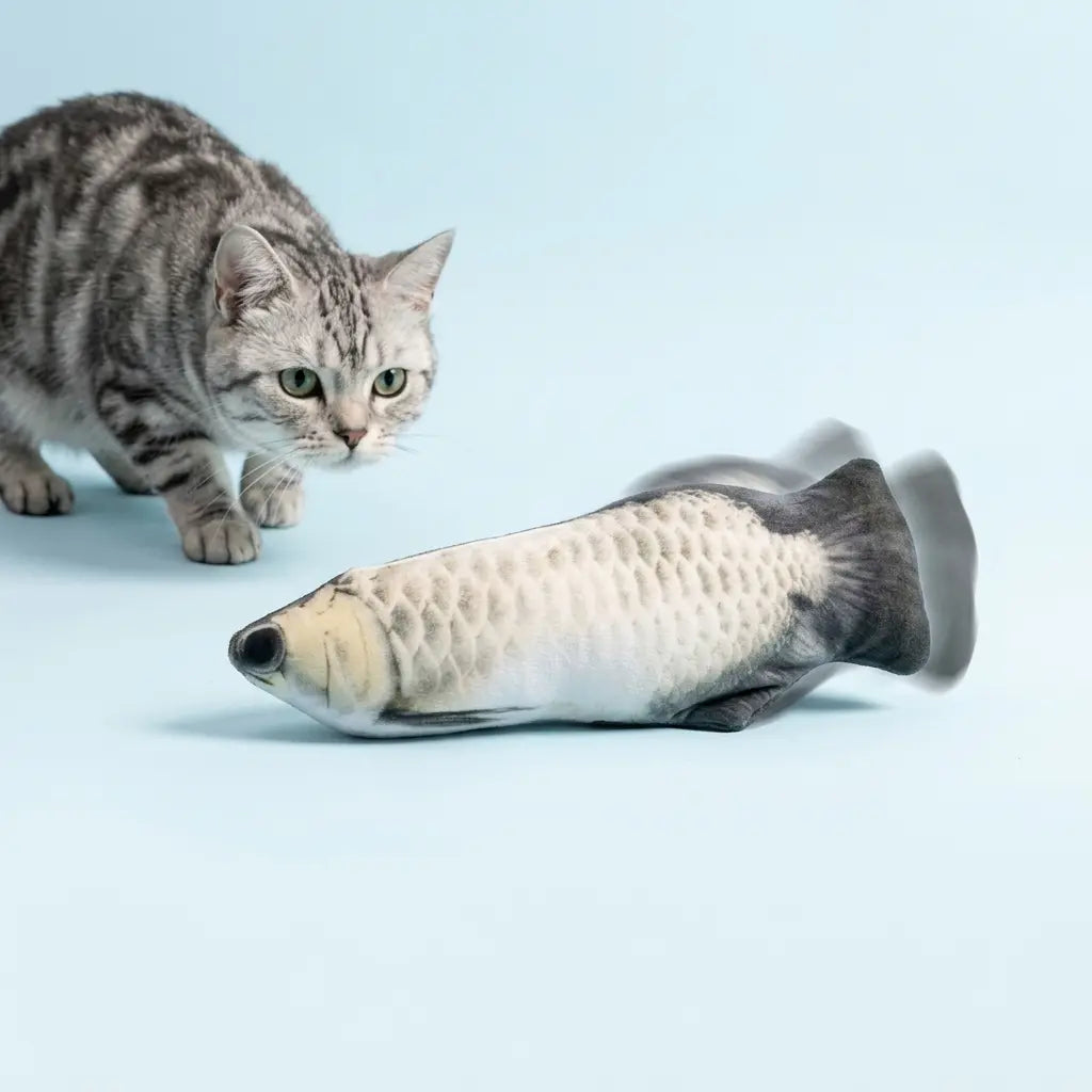 Furavora Flopping Fish Toy — Silver arowana