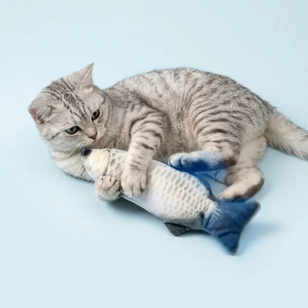 Furavora Flopping Fish Toy — Silver arowana