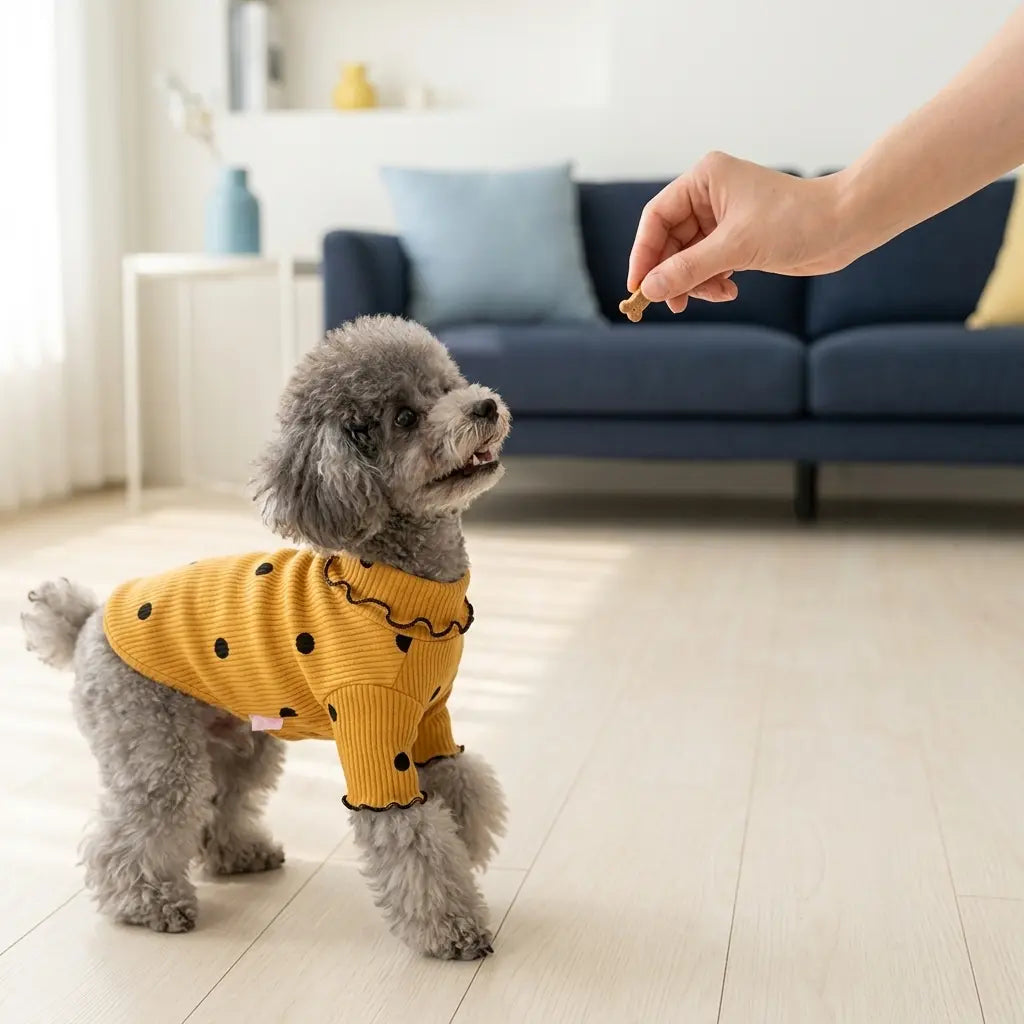 Furavora Polka-Dot Turtleneck — Yellow