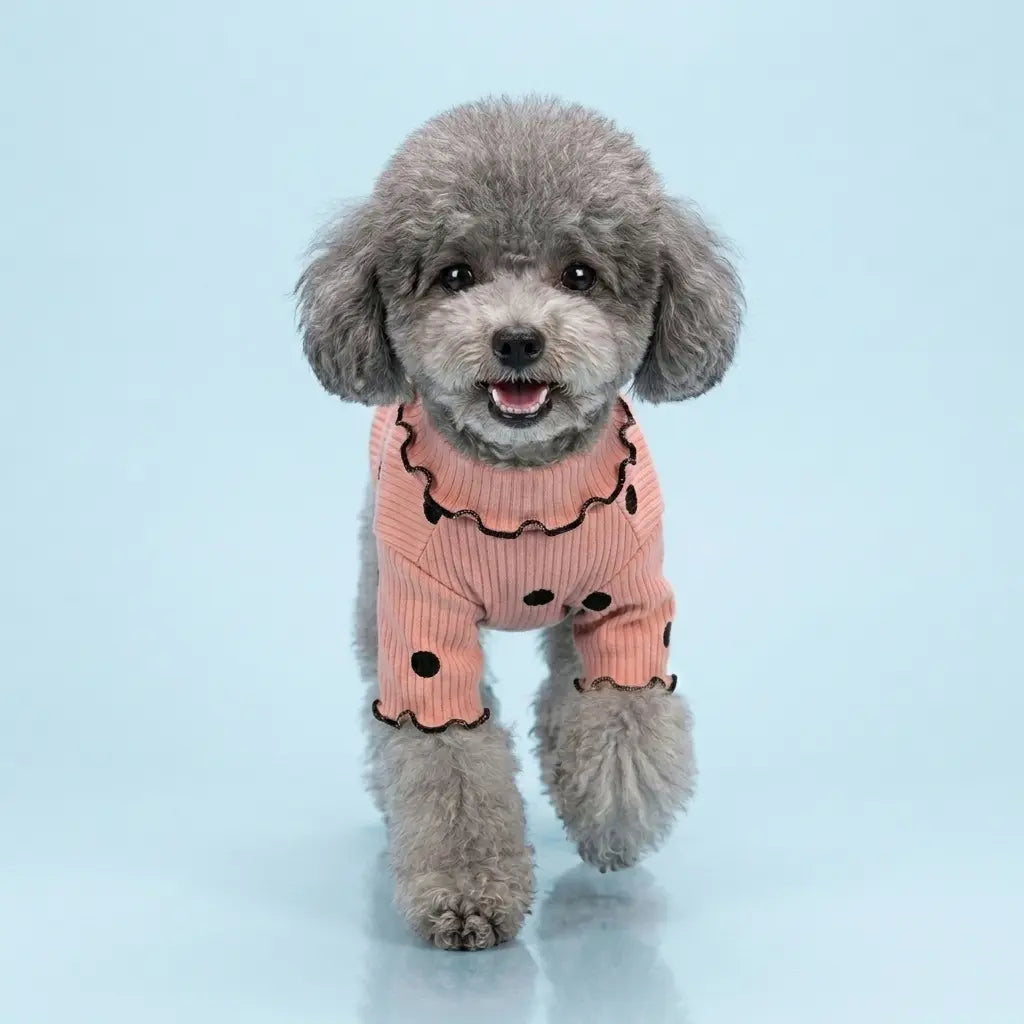 Furavora Polka-Dot Turtleneck — Pink