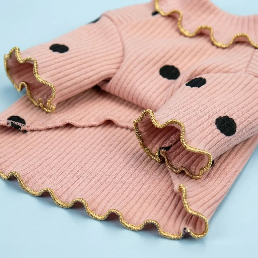 Furavora Polka-Dot Turtleneck — Pink