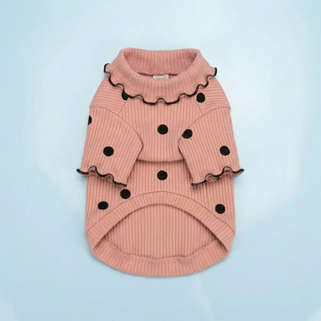 Furavora Polka-Dot Turtleneck — Pink