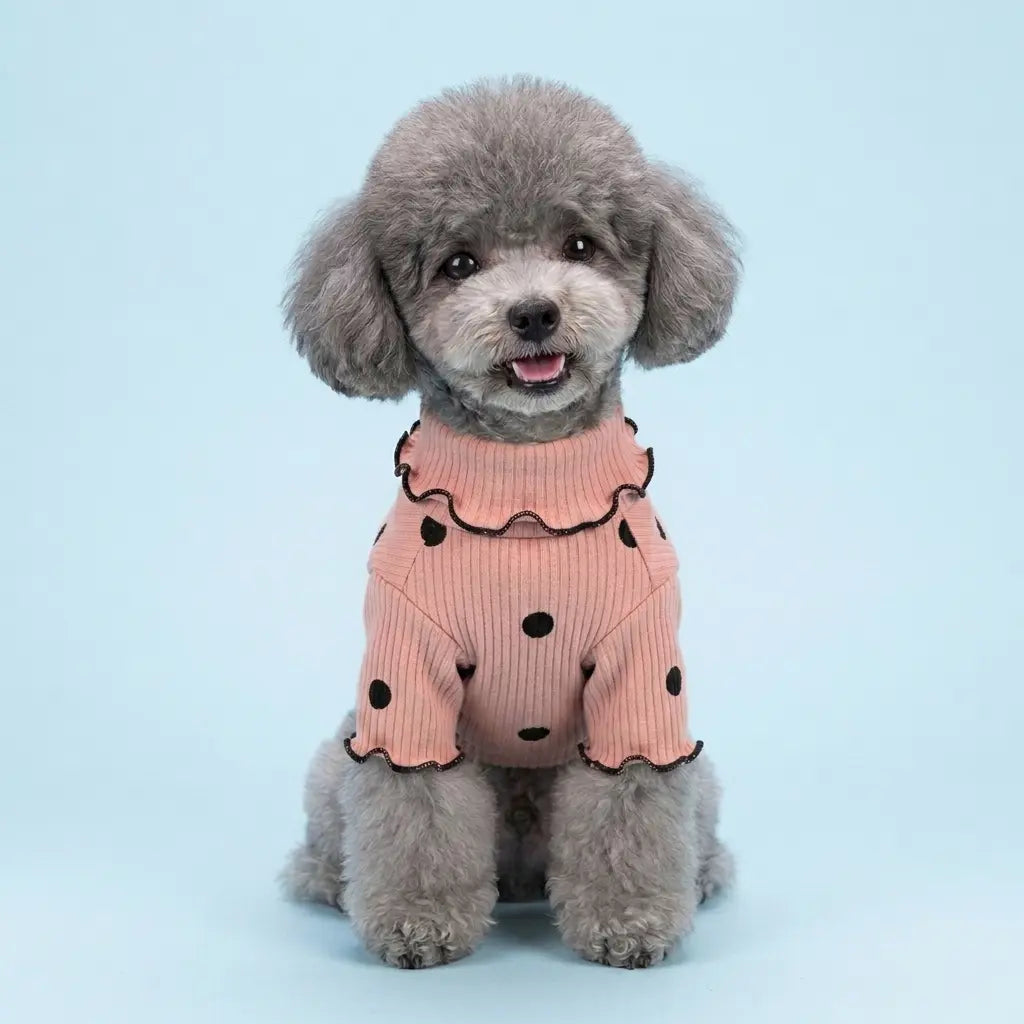 Furavora Polka-Dot Turtleneck — Pink