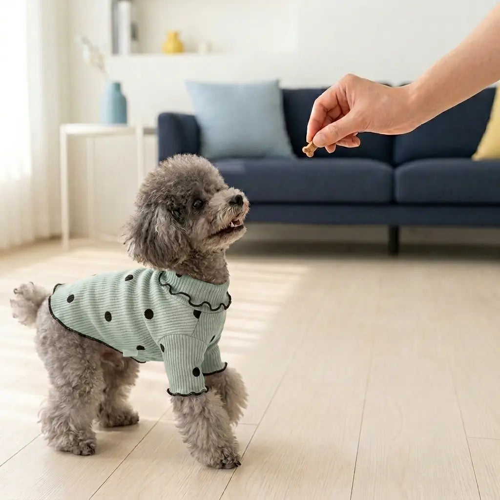 Furavora Polka-Dot Turtleneck — Green