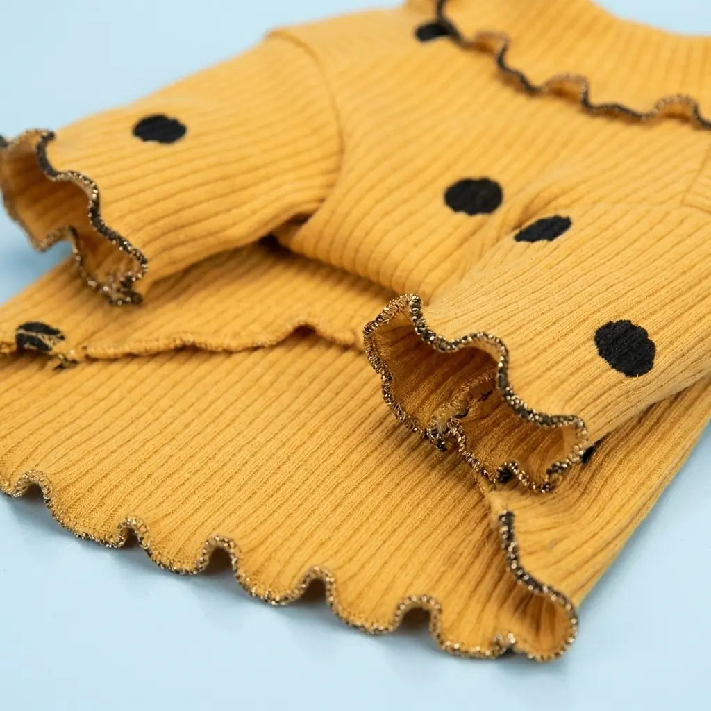 Furavora Polka-Dot Turtleneck — Yellow