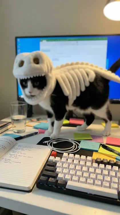 Customer photo featuring Furavora Dino Skeleton Costume