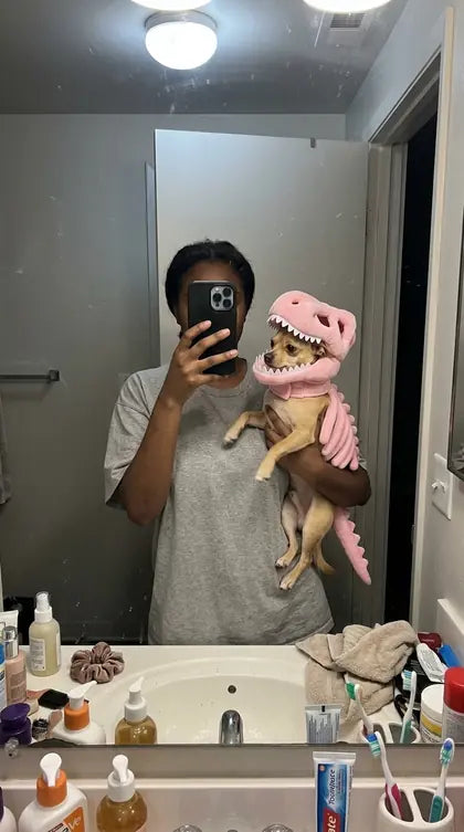 Customer photo featuring Furavora Dino Skeleton Costume